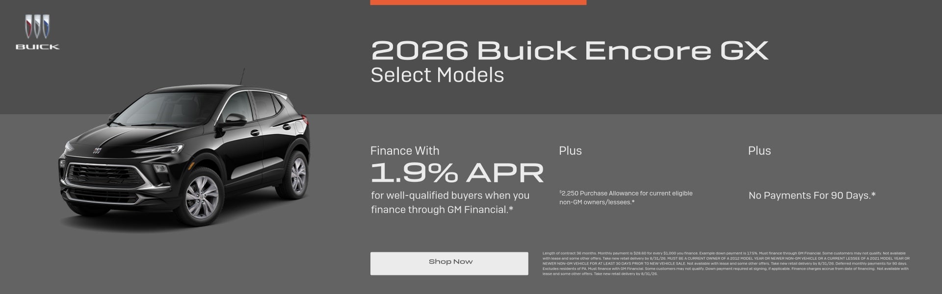 1.9% APR on Buick Encore GX