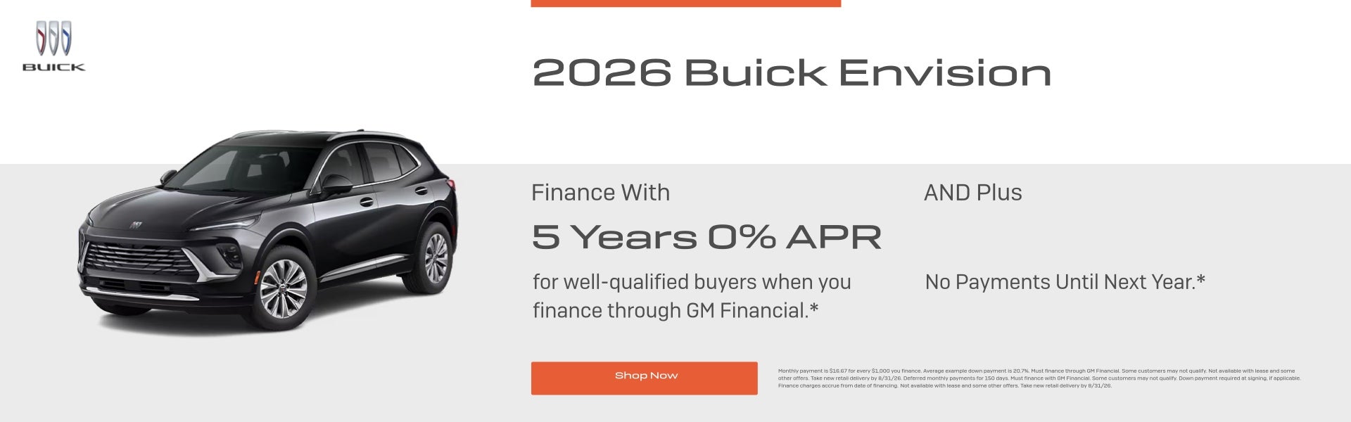 5 Years 0% APR on Buick Envision